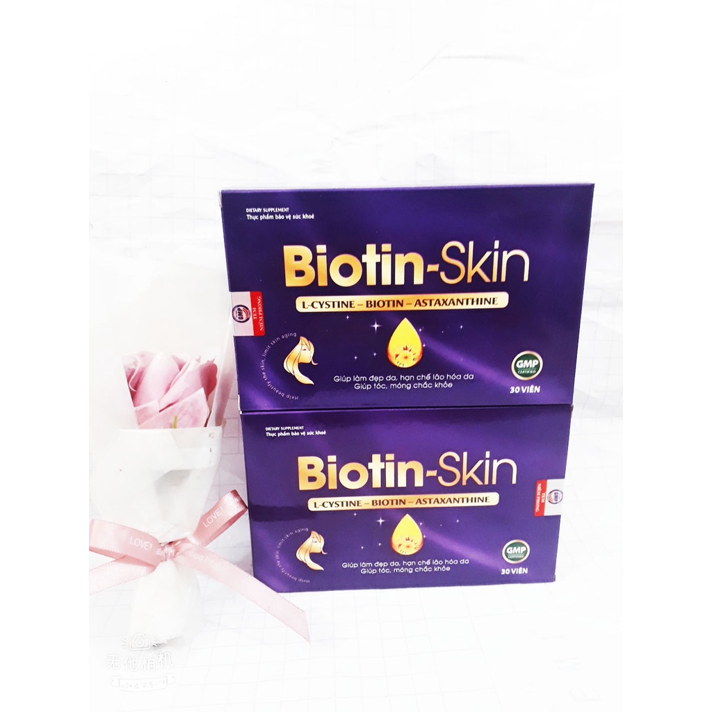 Viên uống BIOTIN SKIN, giúp làm đẹp da, hạn chế sạm da, lão hóa da; giúp tóc, móng chắc khỏe