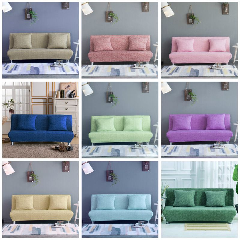 Vỏ Bọc Ghế Sofa Màu Trơn Co Giãn Không Có Tay Vịn
