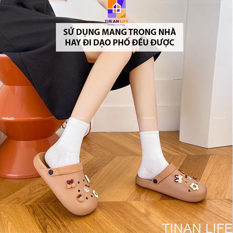 Dép Sục Cross Icon Bướm Bông Mùa Hè, Siêu Nhẹ, Chống Trượt, Cao 3cm