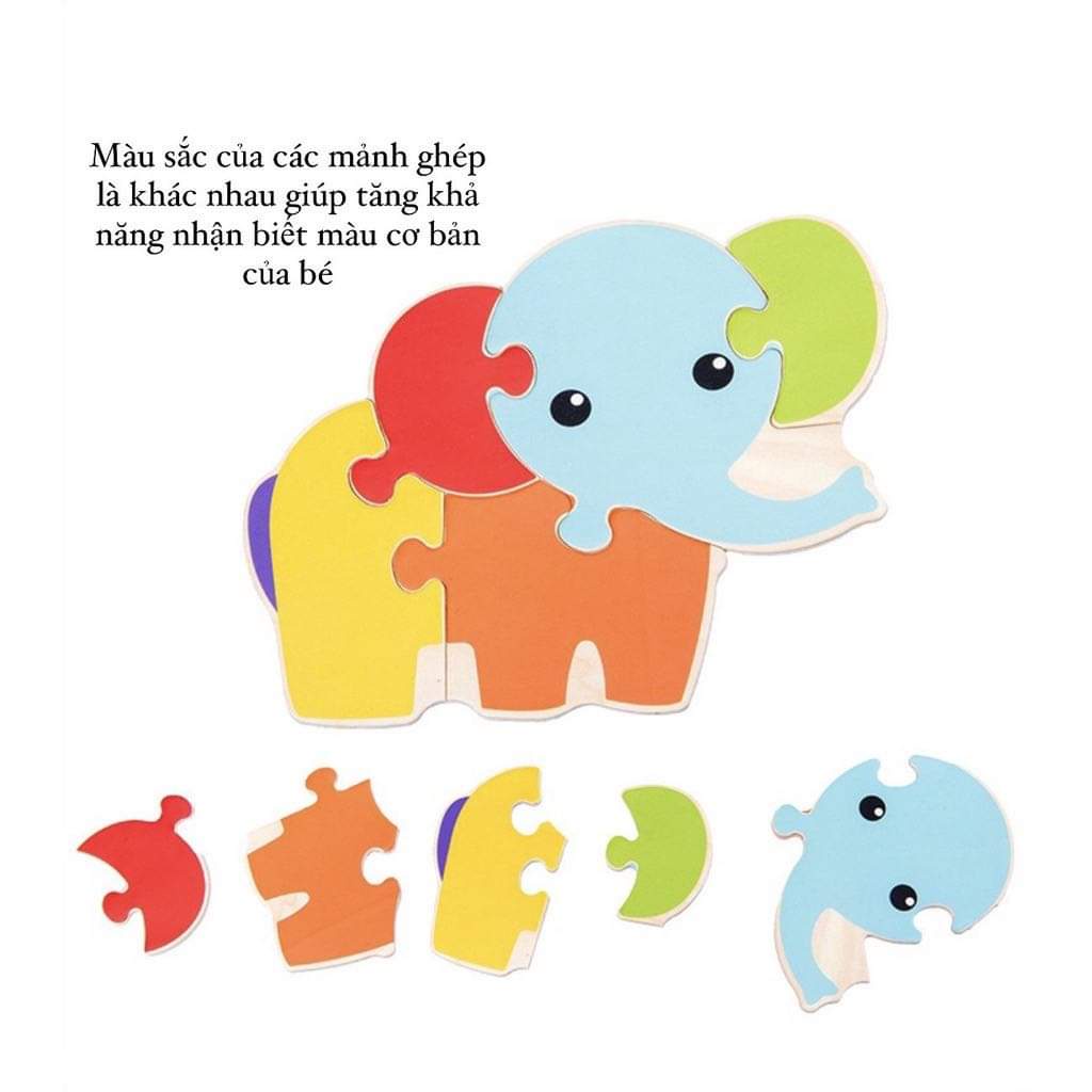 Đồ chơi xếp hình thế giới động vật  tạo hình ếch xanh , chuồn chuồn , ong mật , ngộ nghĩnh đáng yêu
