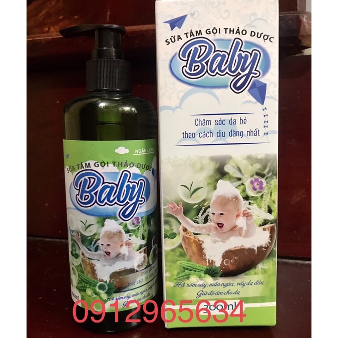 Sữa tắm gội thảo dươc Baby ngừa rôm sảy ngăn mẩn ngứa bảo vệ làn da cho bé