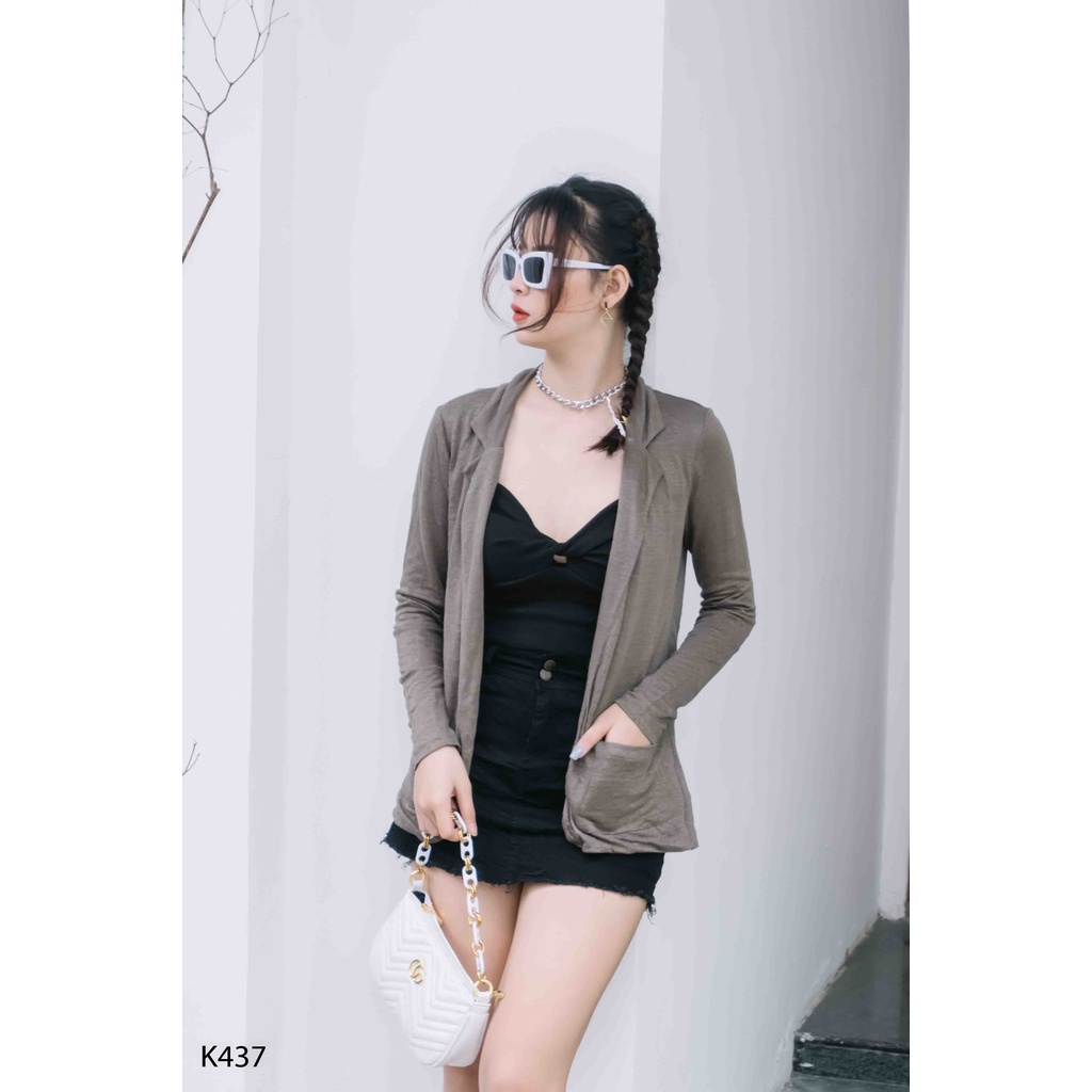 Áo khoác cardigan tay lỡ không mũ nữ màu sắc basic dành cho những ai yêu thích thời trang VNXK VFashion K437
