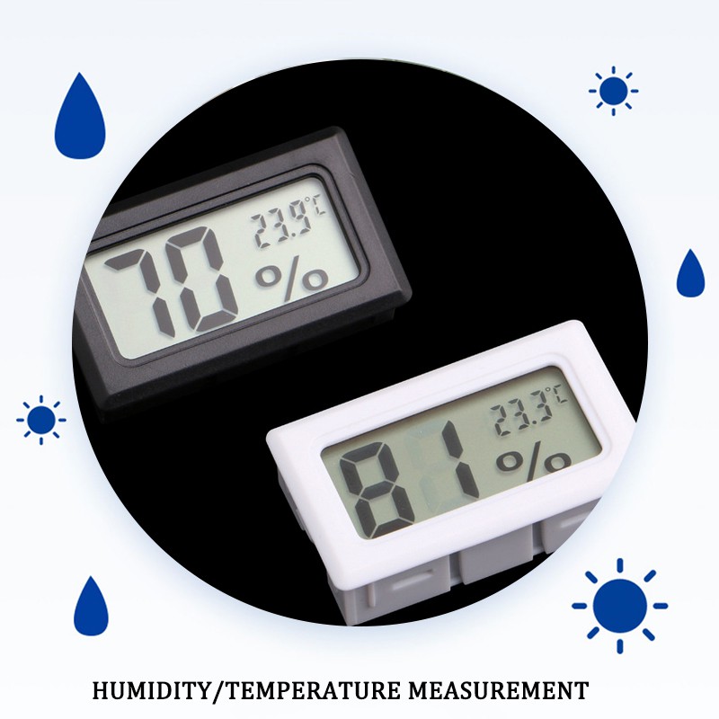 LCD kỹ thuật số Mini trong nhà Cảm biến nhiệt độ điện tử Độ ẩm Máy đo nhiệt kế Máy đo độ ẩm VKS-12