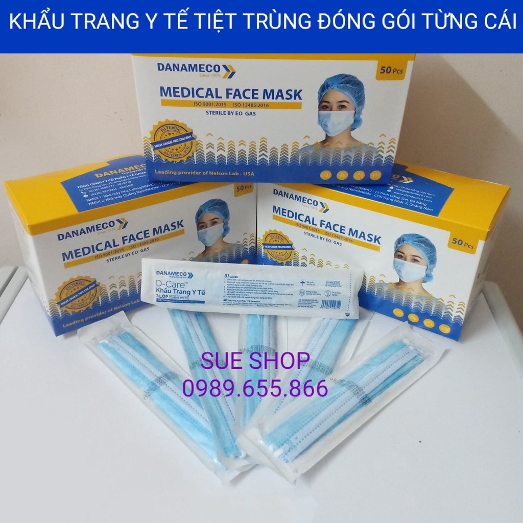 Khẩu trang DANAMECO tiệt trùng EO.GAS màng lọc cao cấp, đóng gói từng cái (GÓI 1 CÁI)