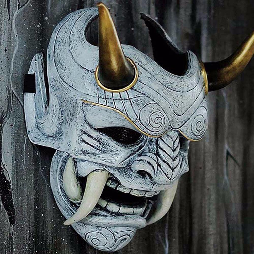 Mặt Nạ Hóa Trang Samurai Nhật Bản Bằng Latex Toàn Diện Cho Tiệc Halloween