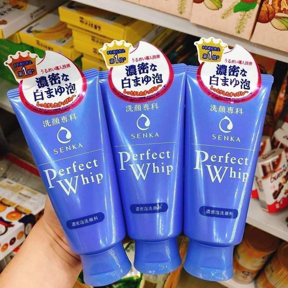 Sữa rửa mặt tạo bọt chiết xuất tơ tằm trắng Senka Perfect Whip 120g