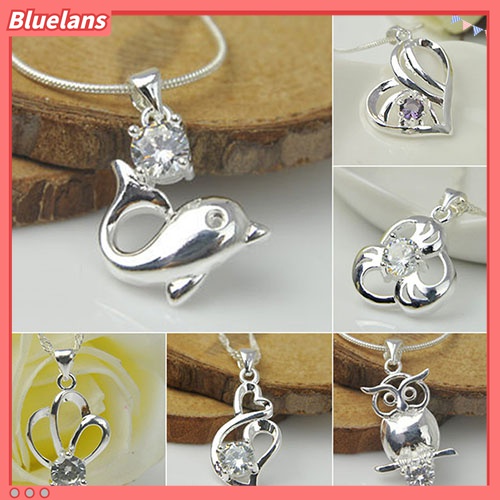 Mặt dây chuyền mạ bạc đính đá nhiều kiểu dáng thời trang dành cho nữ