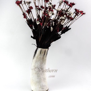 Lọ hoa bằng sừng trâu tự nhiên,sang trọng thân thiện môi trường -VIETHORN VH 092