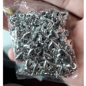 Sỉ nguyên liệu làm vòng tay giá rẻ &quot; ổ khóa cánh trái tim &quot; [ 50gr = 25k / 1 gói ]