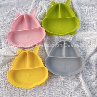 Khay ăn dặm bằng silicon hình thỏ Bunny siêu độc lạ chất liệu cao cấp cho bé