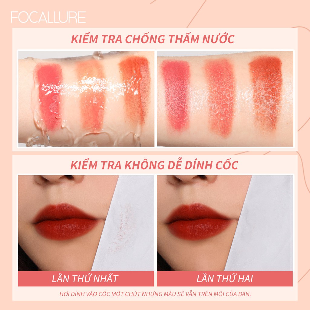 Son môi FOCALLURE 24g màu nhung mịn lên màu đẹp/1pc