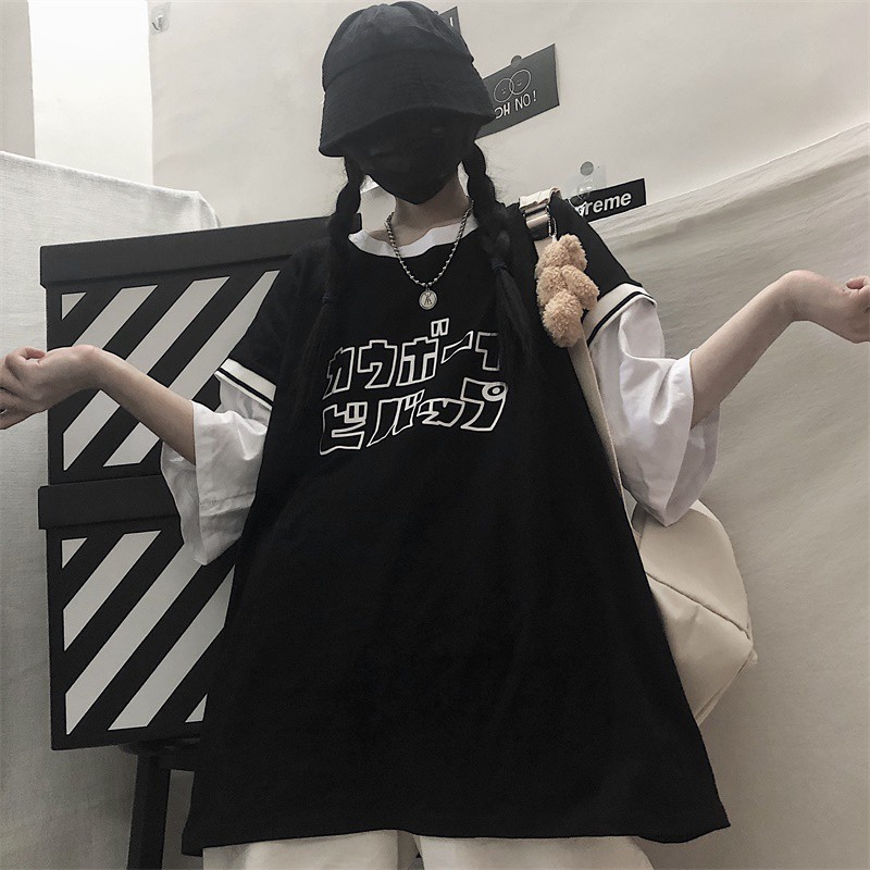 Áo Thun Ngắn Tay Giả Nhiều Lớp Phong Cách Retro Nhật Bản | BigBuy360 - bigbuy360.vn