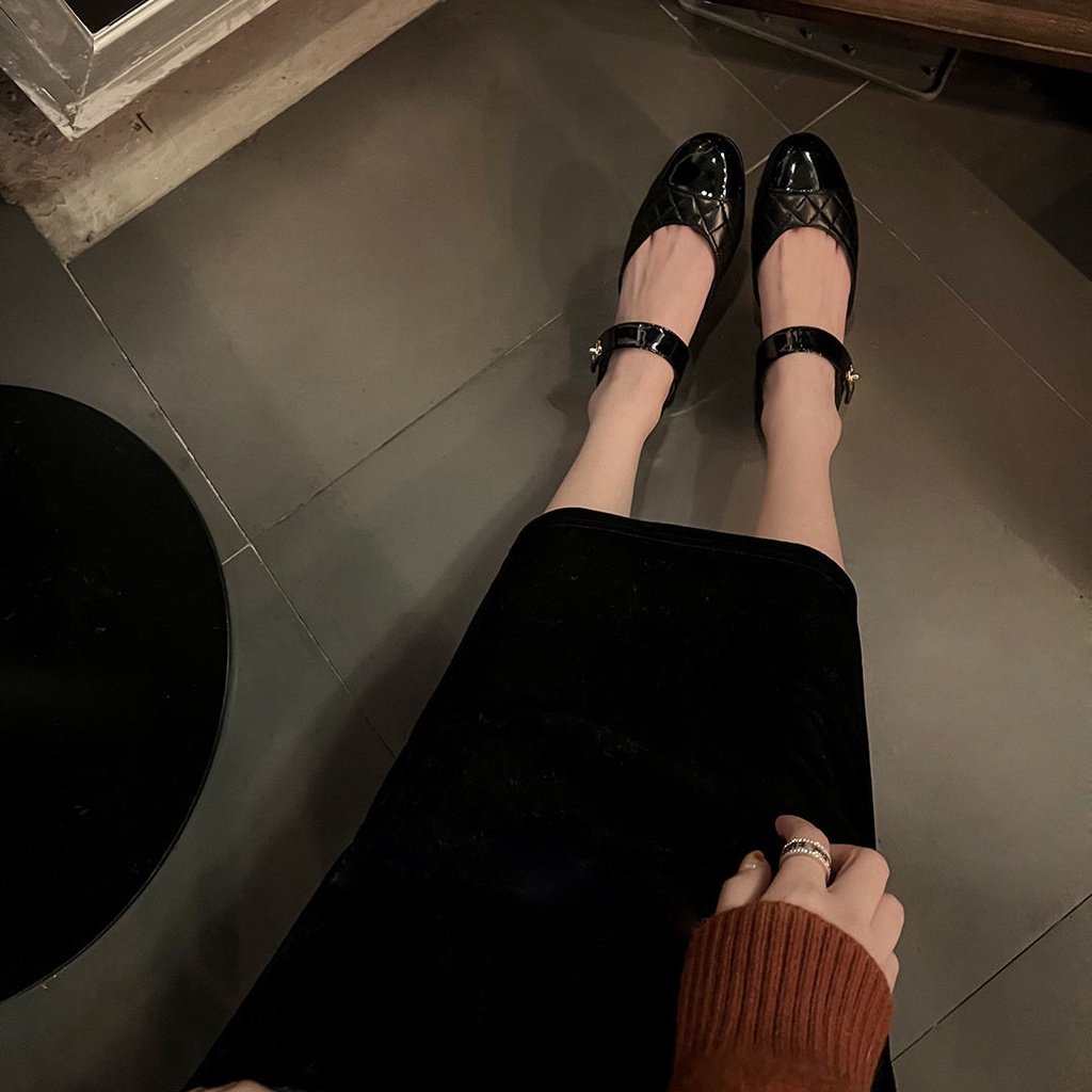 4M15 CHANE L Mary Jane single shoes women's 2022 new spring and autumn round head flat shoes