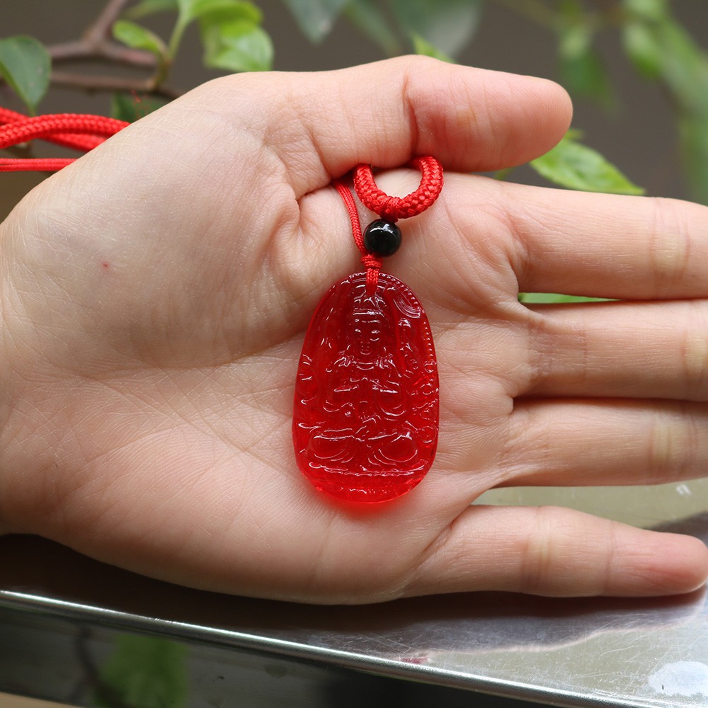 TẶNG kèm dây dù 3ly - Dây chuyền mặt phật Đại Thế Chí Bồ Tát size nhỏ 3.7cm x 2.4cm - Bản mệnh người tuổi Ngọ