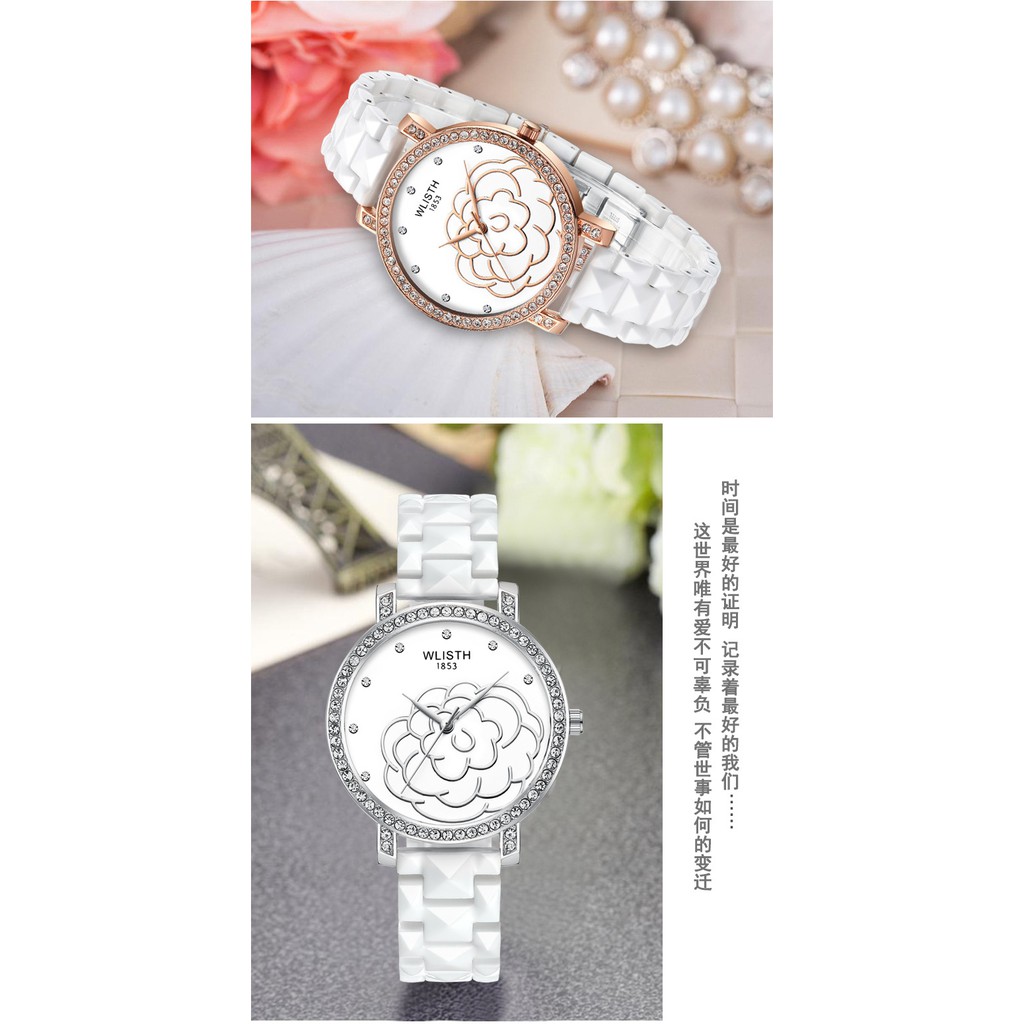 Đồng hồ nữ đẹp, đồng hồ nữ chính hãng WLISTH đính đá cao cấp, sang trọng, không thấm nước, phong cách Hàn Quốc