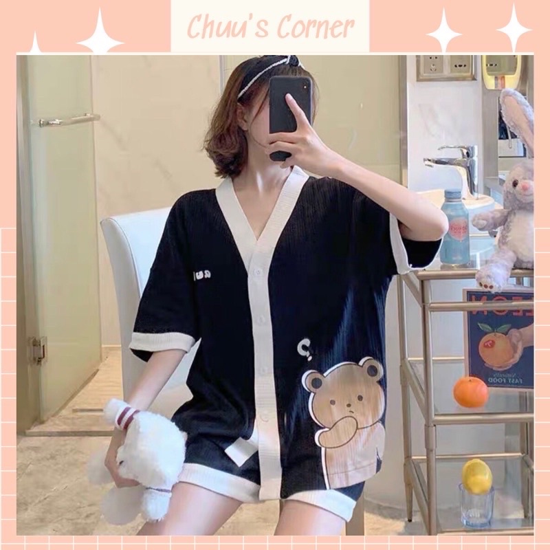 Bộ đồ ngủ nữ mặc nhà thun cotton form to thoải mái