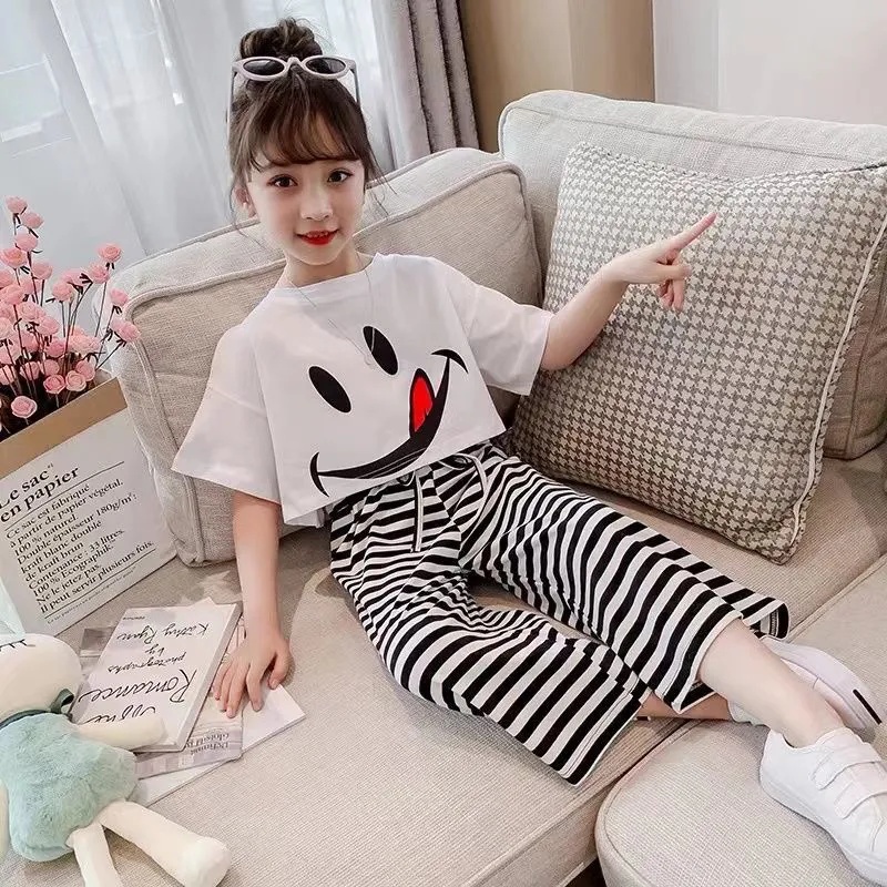 Set 2 Món Áo Thun Phối Quần Dài Thời Trang Hàn Quốc Cao Cấp Dành Cho Bé 3-4 - 5-6 - 7-8 - 9-10 - 11-12 Tuổi