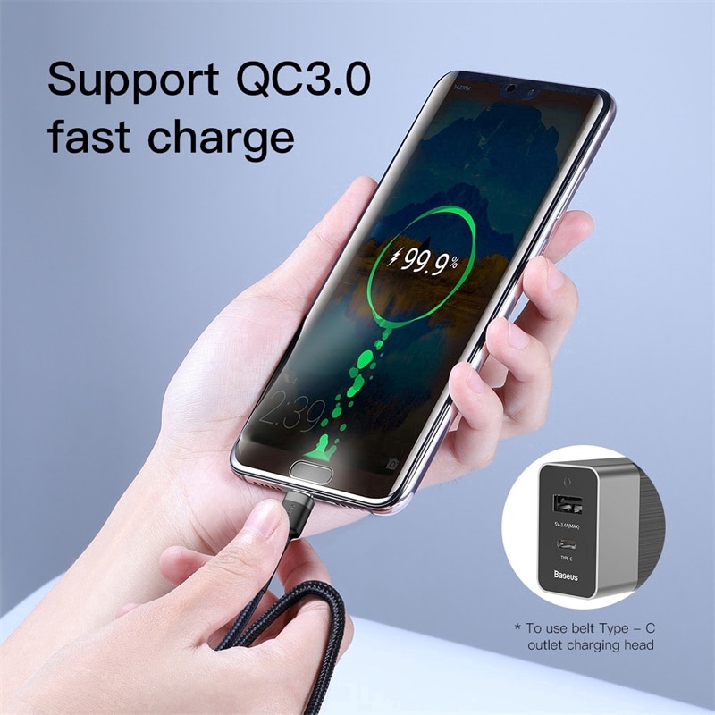 Cáp sạc nhanh 60W QC3.0 3A cho Samsung Galaxy S9Plus