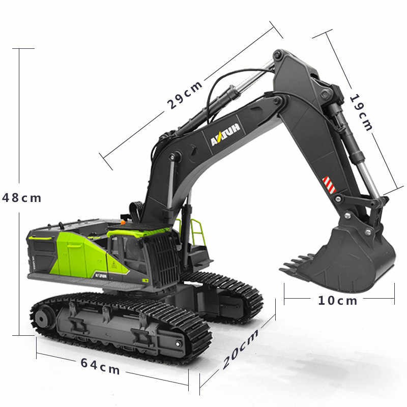 Mô hình máy xúc Huina 593 Huina 1593 RC Excavator 1/14 Model 22CH Truck 2.4G máy xúc đầu khiển từ xa, máy múc hulna 593