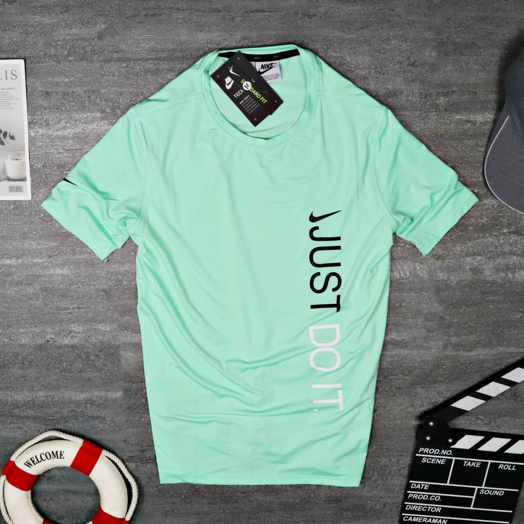 [bigsize &lt;140kg] áo thun lạnh thể thao nam bigsize tay ngắn không cổ just do it