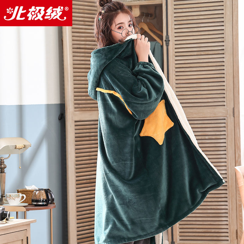 Bộ đồ ngủ lông dày họa tiết hoạt hình thời trang mùa đông cho nữ | BigBuy360 - bigbuy360.vn