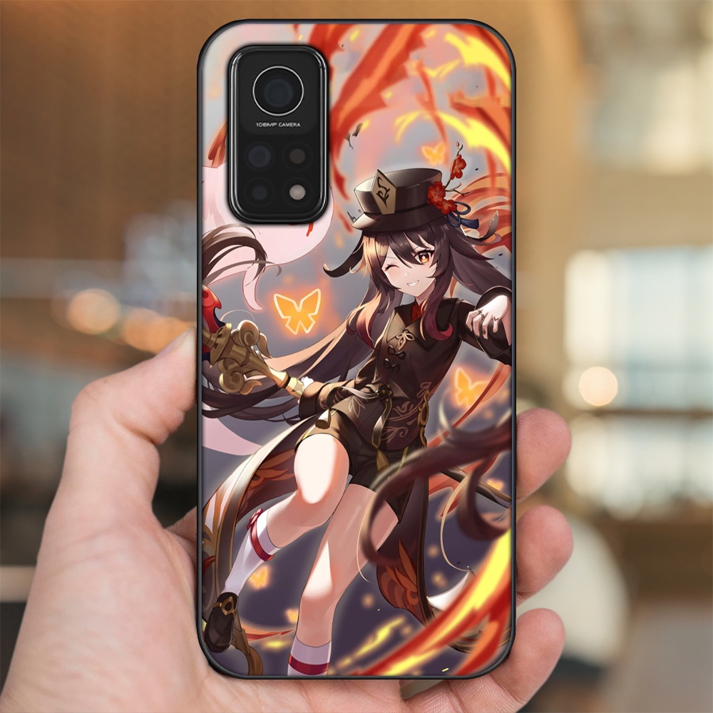 Ốp lưng Xiaomi Mi 10T Pro 5G viền đen in hình Hutao Genshin Impact