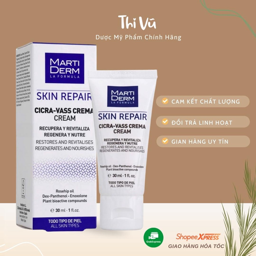 (Nhập Khẩu) Kem dưỡng da MartiDerm Skin Repair Cicra Vass Cream, Kem Dưỡng ẩm Phục Hồi Da Tổn Thương Nhạy Cảm -  Thi Vũ