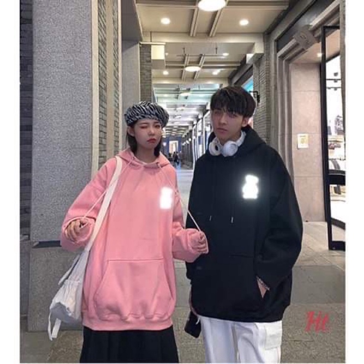 Áo hoodie gấu chun phản quang HT12