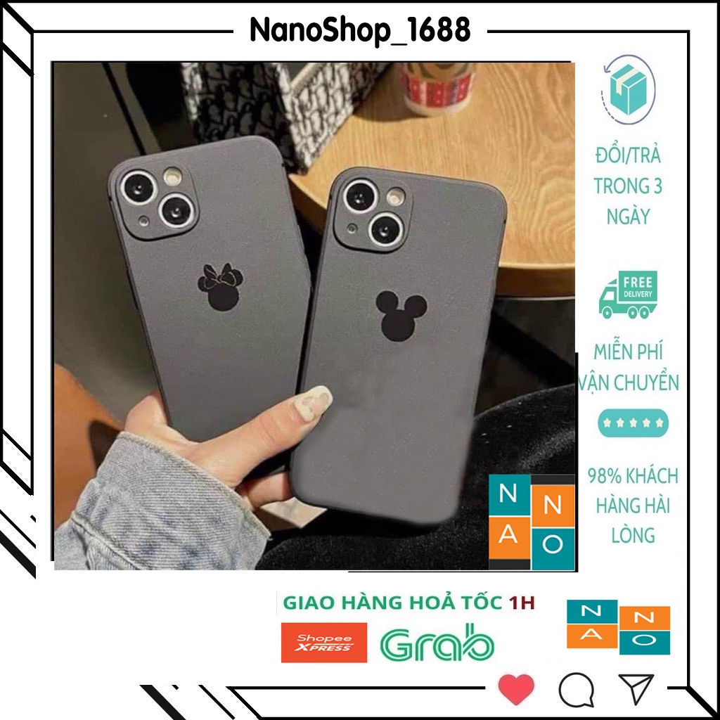Ốp Lưng Iphone Cạnh Vuông, Bảo Vệ Camera Chuột Mickey ip 7Plus,8Plus,x,xs,xsmax,11,11promax,12,12promax,13,13promax