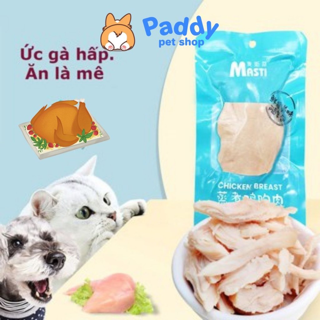Ức Gà Hấp Ăn Liền Bổ Dưỡng Cho Chó Mèo (40g)