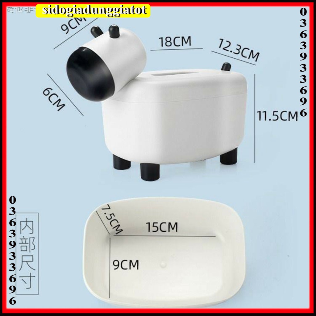 Hộp đựng giấy khăn lau hình bò sữa đáng yêu - SĐGDGT