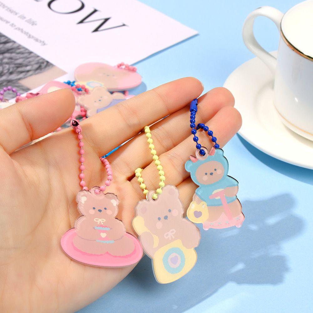 LAY Móc Khóa Bằng Acrylic Hình Gấu Dễ Thương