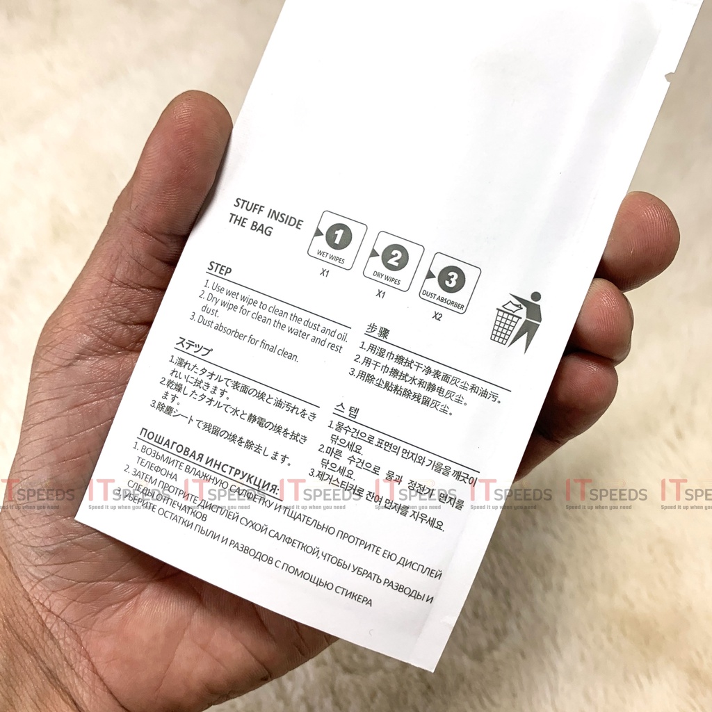 Combo Lau Màn Hình Điện Thoại, Cường Lực, Miếng Dán PPF, Gồm Miếng Lau Ướt, Khăn Lau Khô, Keo Chấm Bụi, Hàng Chất Lượng