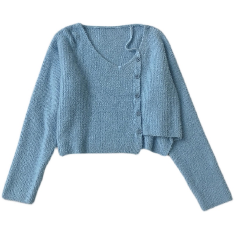 Áo len tay dài cổ chữ V dáng ôm phong cách Hàn Quốc thời trang