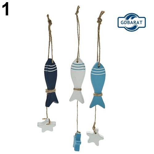 Phụ Kiện Treo Trang Trí Bằng Gỗ Hình Sao Biển / Cá Xinh Xắn