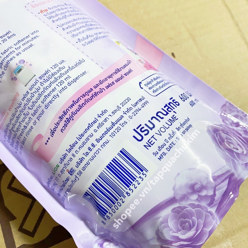 Nước xả FRESH SOFT Thái Lan 600ML (thơm hơn Comfort) - tapquachukim