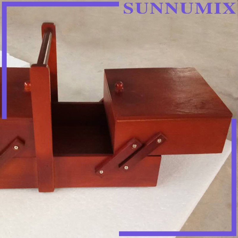 [SUNNIMIX]Foldable Sewing Box Needles Thread Scissors Sew Basket Jewelry Boxes