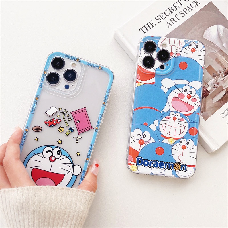 Ốp lưng Điện Thoại Mềm Chống Sốc In Hình Doraemon Dễ Thương Cho iPhone 14 Plus 13 12 11 Pro X Xs Max XR 7 8 Plus SE2 SE3
