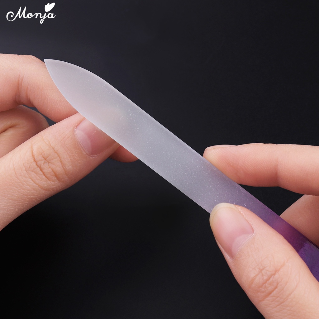 MONJA Bộ 1 / 10 Cây Dũa Móng Tay / Kính Nhám Nano Bằng Acrylic DIY