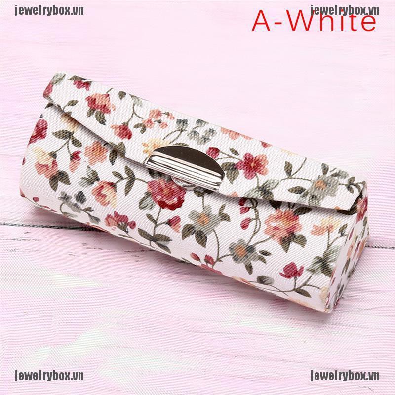 JX Lipstick Case Retro Embroidered Holder Flower Design With Mirror Packaging Box[VN]