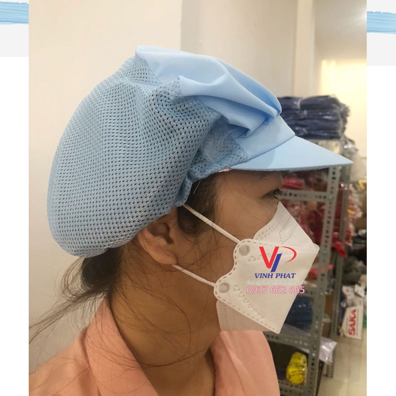 Mũ Đầu Bếp Phối Lưới Nhiều Màu Sắc Thoáng Khí Chống Bụi Chất Lượng Cao, Chuyên Dụng Cho Nhân Viên Phục Vụ Nhà Hàng