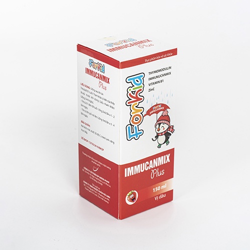 Siro Immucanmix For Kids Plus  vị dâu, tăng sức đề kháng, tăng cường miễn dịch tự nhiên cho cơ thể bé
