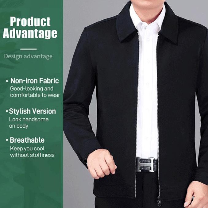 Áo khoác ve áo công sở giản dị cho nam trung niên