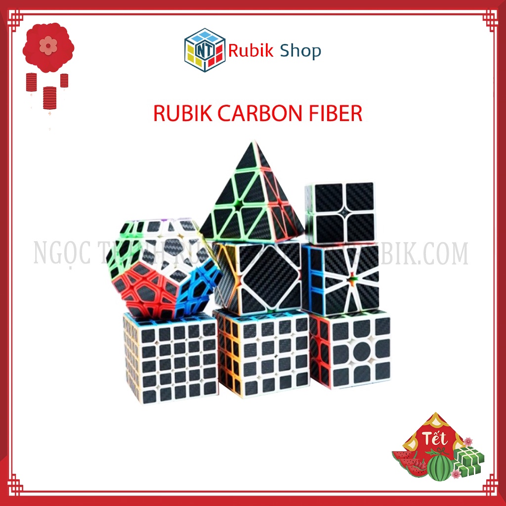 Rubik Carbon MoYu MeiLong  2x2, 3x3, 4x4, 5x5, Pyraminx, Megaminx, Skewb, Square-1, Tam giác 12 mặt.