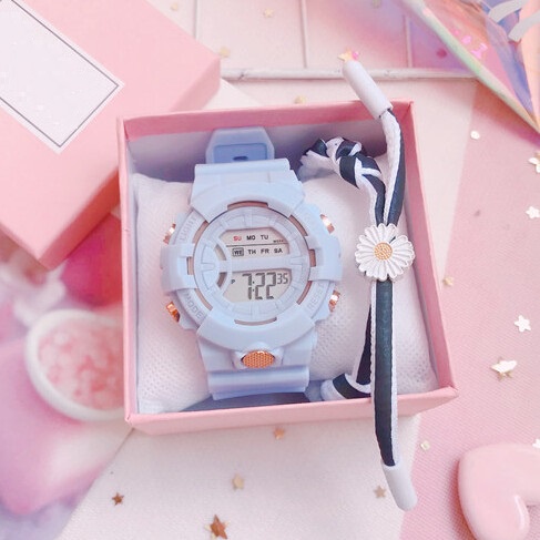 Đồng Hồ Điện Tử Thể Thao Nam Nữ UNISEX AOSUN TD4 Dây In Hình Hoa Cúc Hot Trend