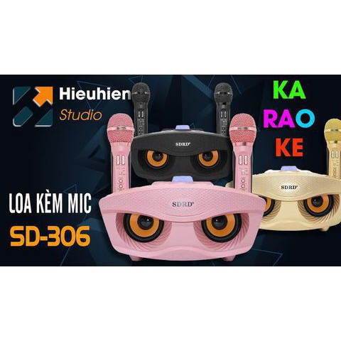 Loa bluetooth karaoke mắt cú SD306 kèm 2 mic siêu hay