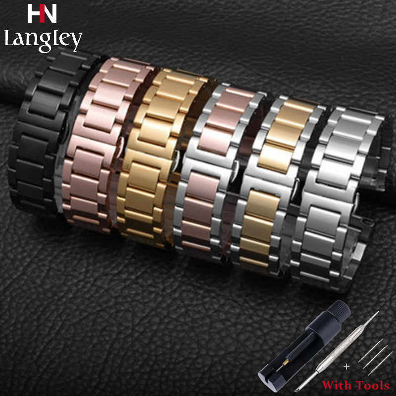 Dây đeo đồng hồ MONTBLANC bằng thép không gỉ kích thước 16mm 18mm 20mm 21mm 22mm 23mm 24mm