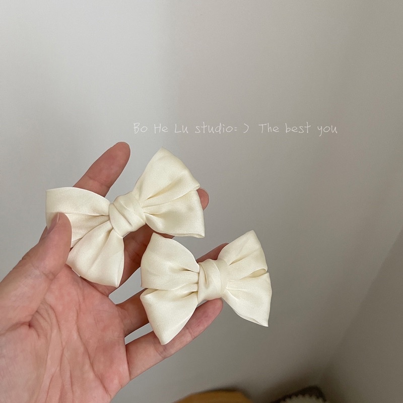 Kẹp tóc hình nơ mini bằng lụa dễ thương, phụ kiện tóc Hàn Quốc