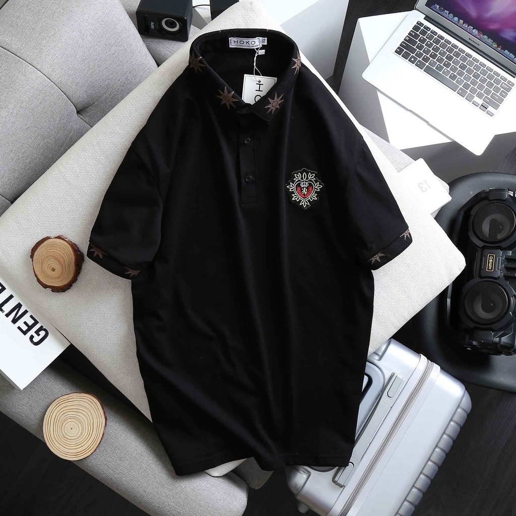 Áo thun Polo nam cotton 100% cổ bẻ phối thêu chữ Logo form ôm dáng chuẩn chất vải thun lạnh mát mẻ | BigBuy360 - bigbuy360.vn