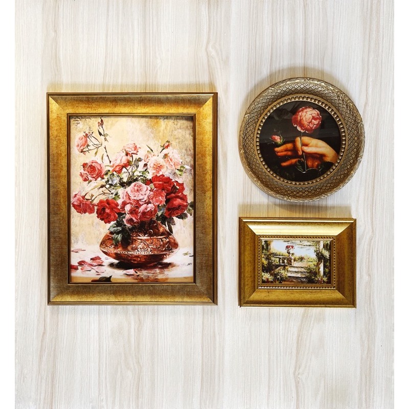 Set 3 khung tranh cổ điển  treo tường, trang trí